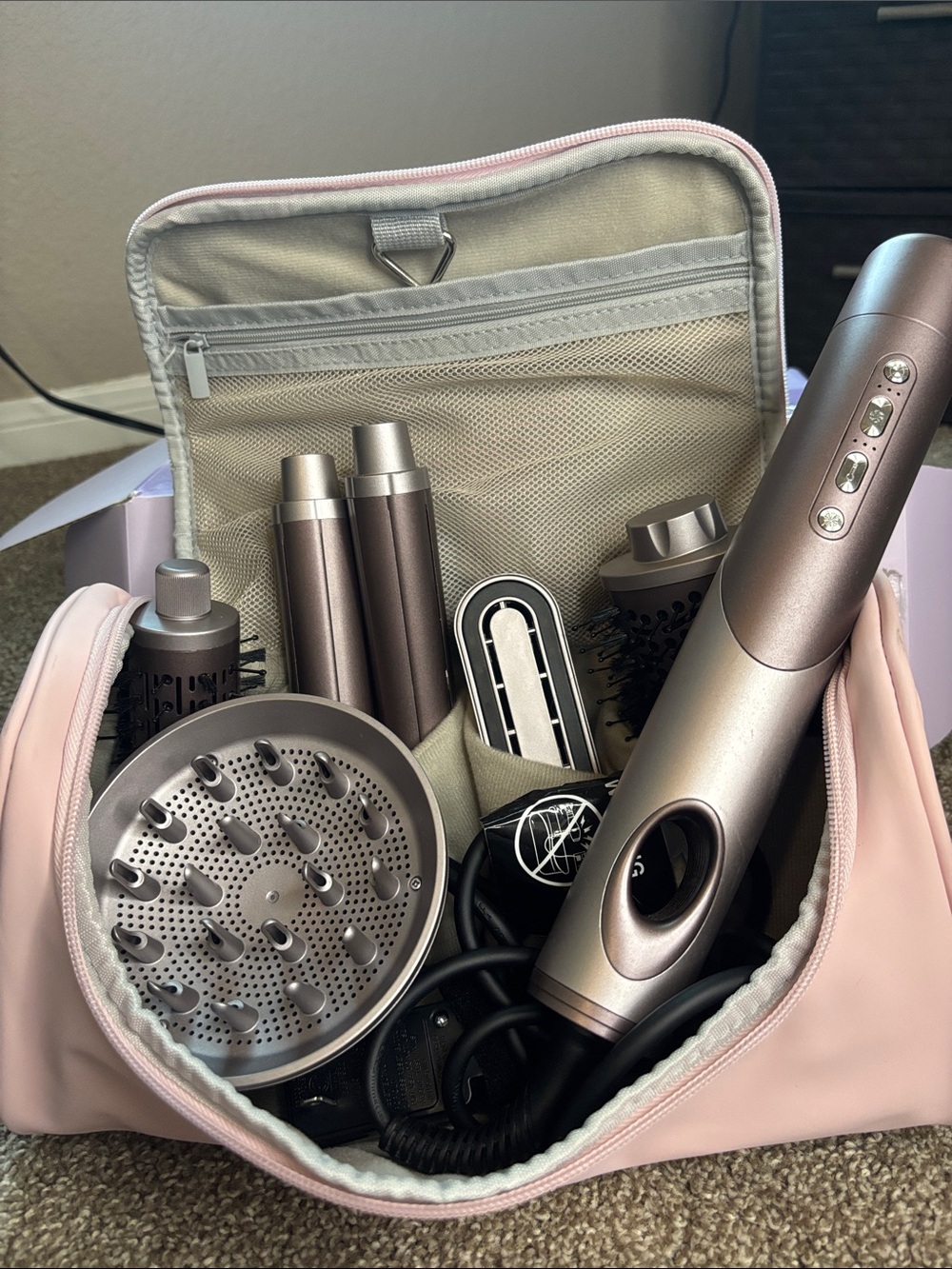 Women's 6-in-1 Rose Gold Hair Styling Set with Travel Case